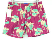 SCOTCH & SODA Swim Trunks L Men Palm Print Purple Pull-On Ams Couture Style