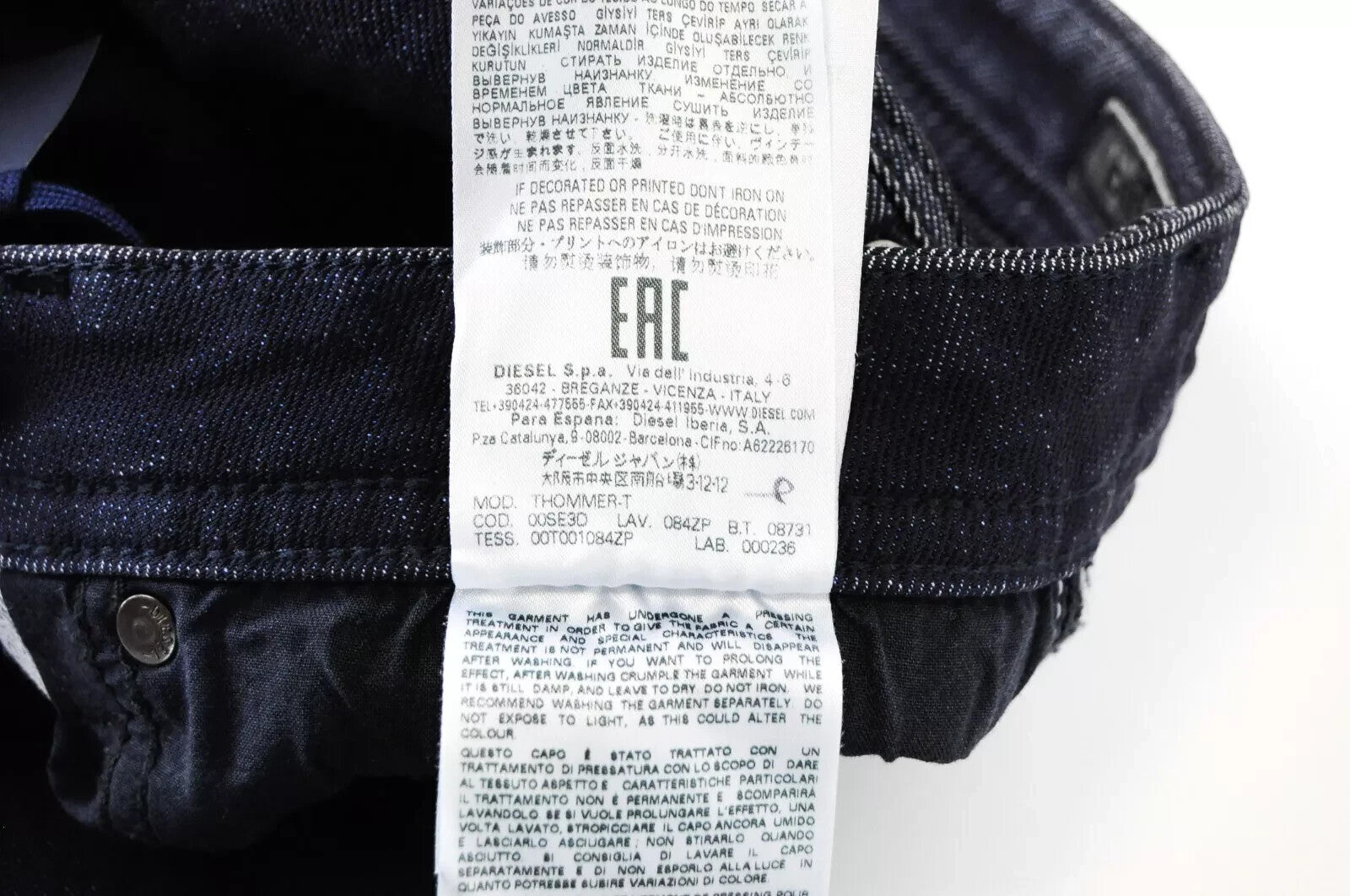 DIESEL Thommer-T 084ZP Mens Jeans W29 Sweat Jogg Dark Blue Slim Stretch