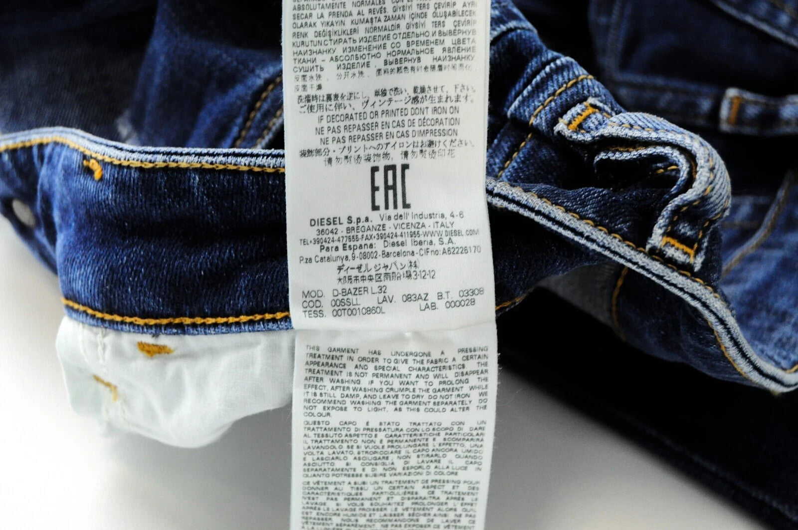 DIESEL D-Bazer 083AZ Mens Jeans W27/L32 Tapered  Washed Blue Stretch