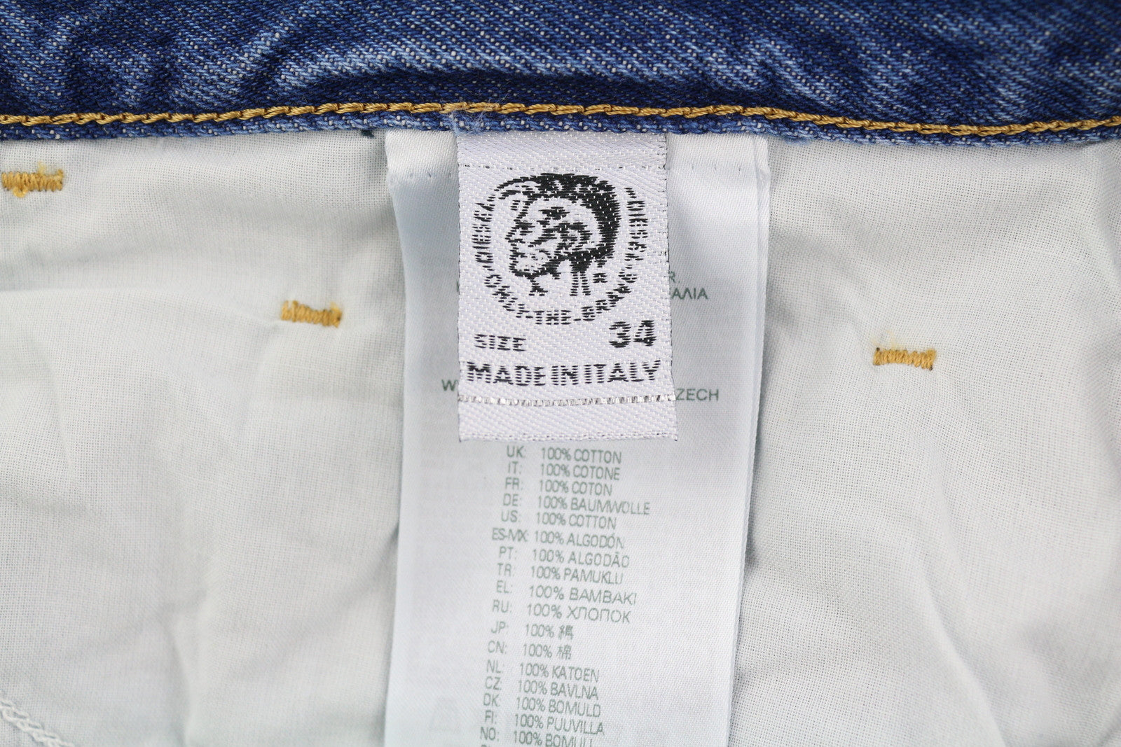 DIESEL D-Macs 09A25 Men Jeans W34/L30 Straight Fit Ripped RRP€250 Washed Blue