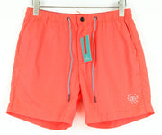 SCOTCH & SODA Swimwear W31 Neon Red Beach Trunks Pull-On Men's Logo Detail