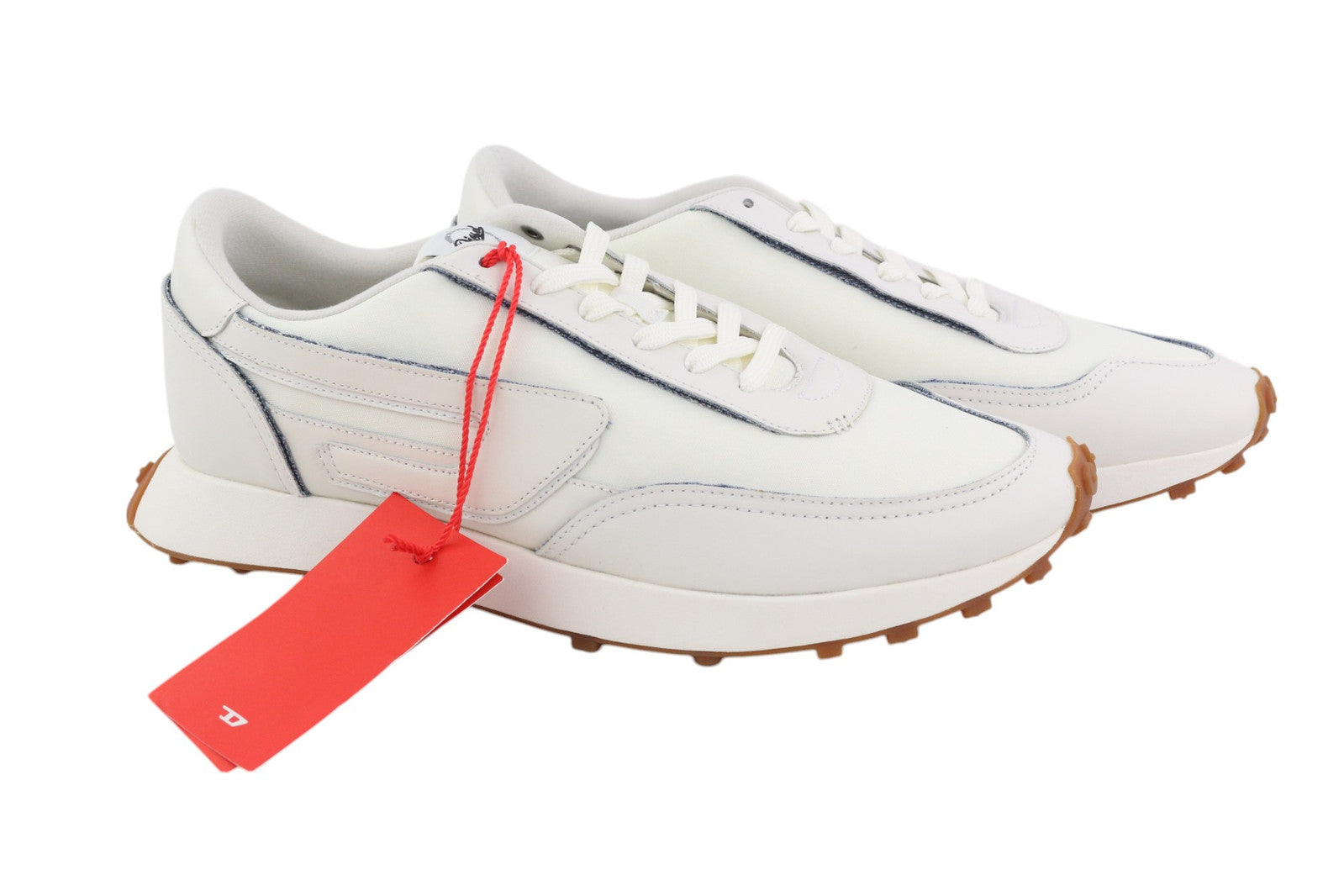 DIESEL S-Racer LC Men Sneakers EU43 White Suede Leather Lace Up RRP€195 Trainers