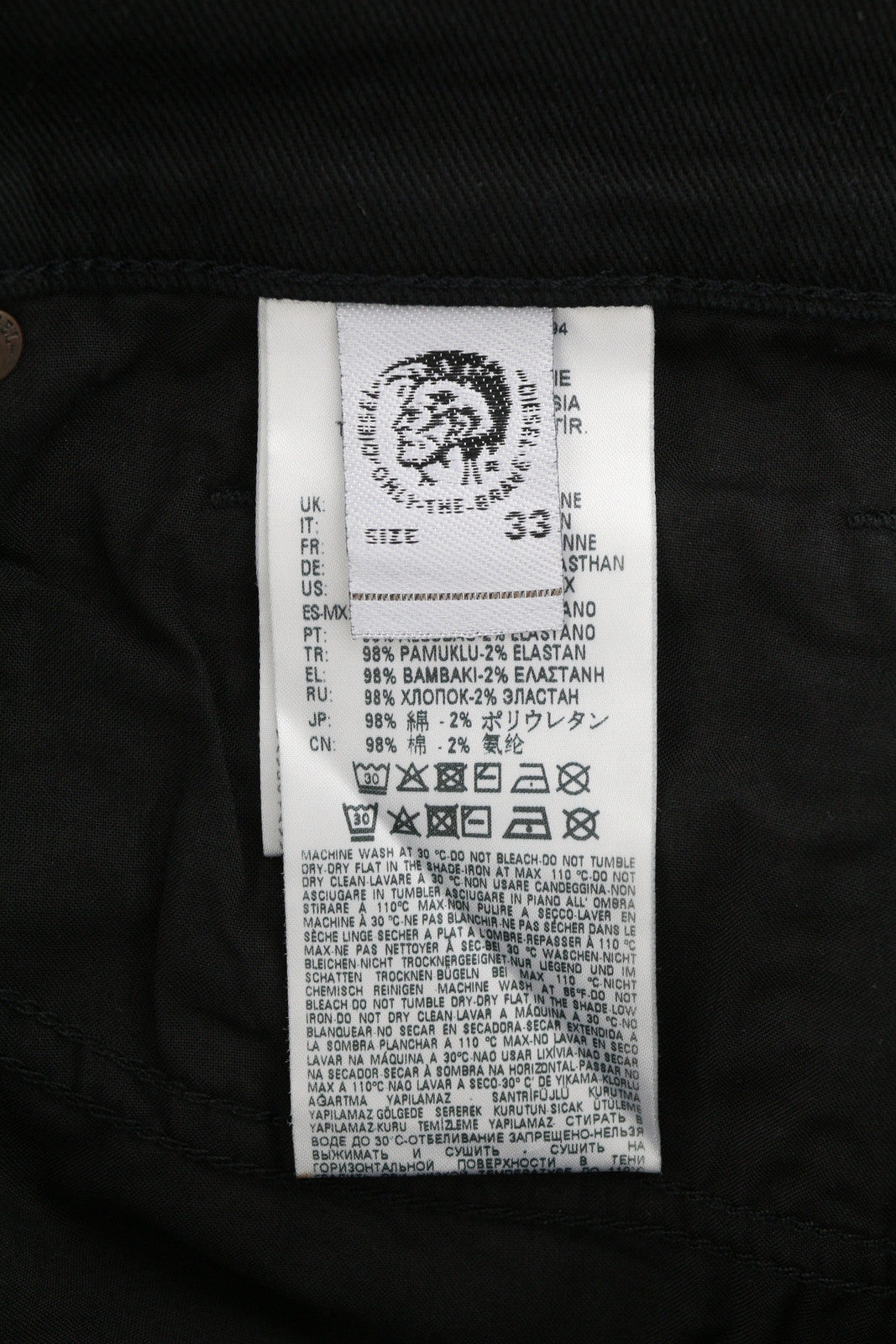 DIESEL D-Macs 0688H Men Jeans W33/L32 Straight Fit Stretch Button Dark Denim