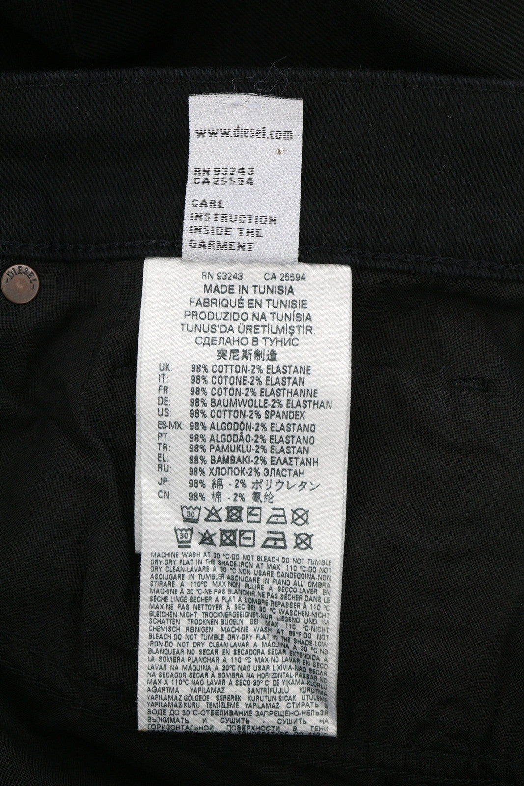 DIESEL D-Macs 0688H Men Jeans W33/L32 Straight Fit Stretch Button Dark Denim