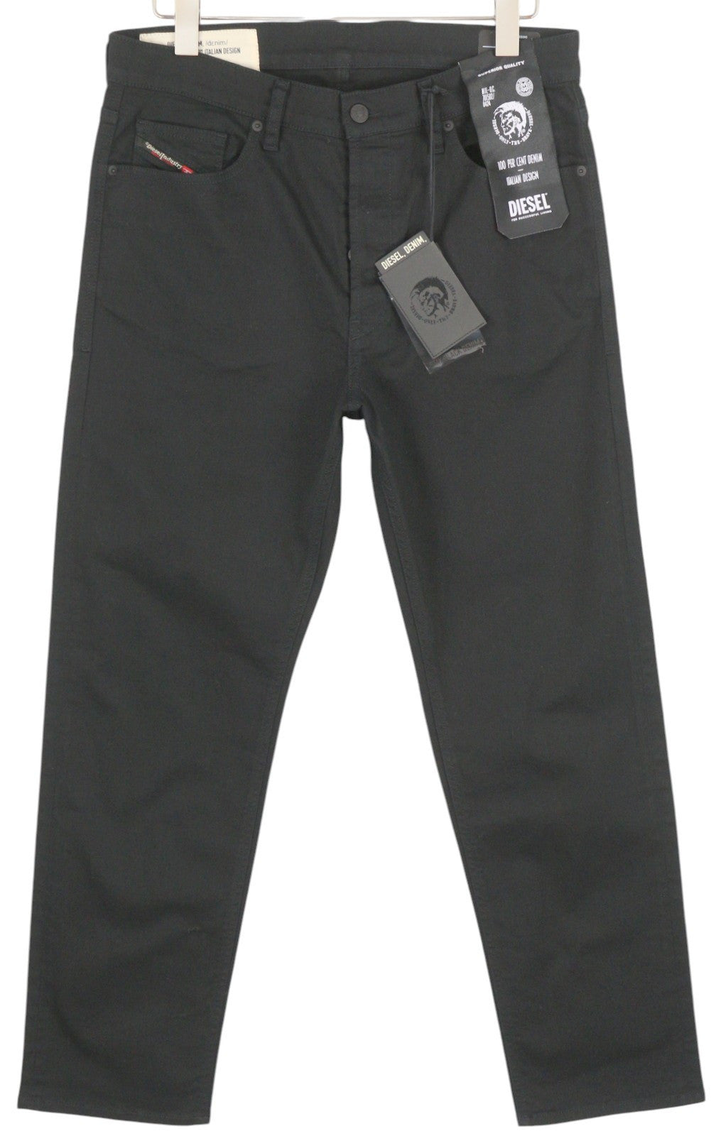 DIESEL D-Macs 0688H Men Jeans W33/L32 Straight Fit Stretch Button Dark Denim