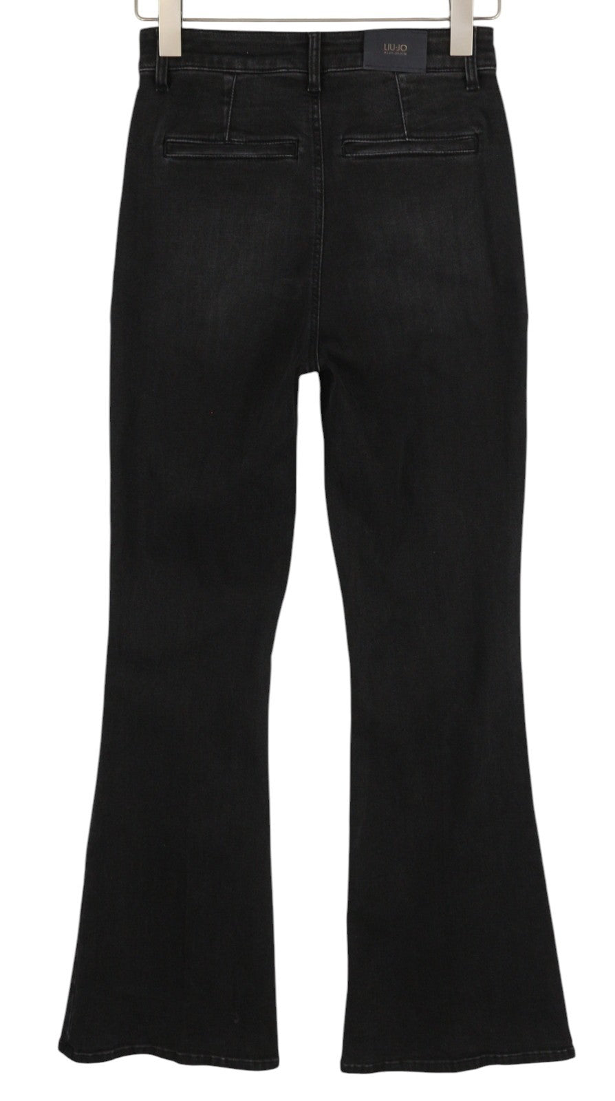 LIU JO Lungo Women Jeans W28 Black Washed High Waist Bootcut Fit Zip Fly Denim