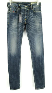 DIESEL Troxer R9CG6 vyriški džinsai W28/L34 Slim Skinny skalbtos mėlynos tamprios medžiagos