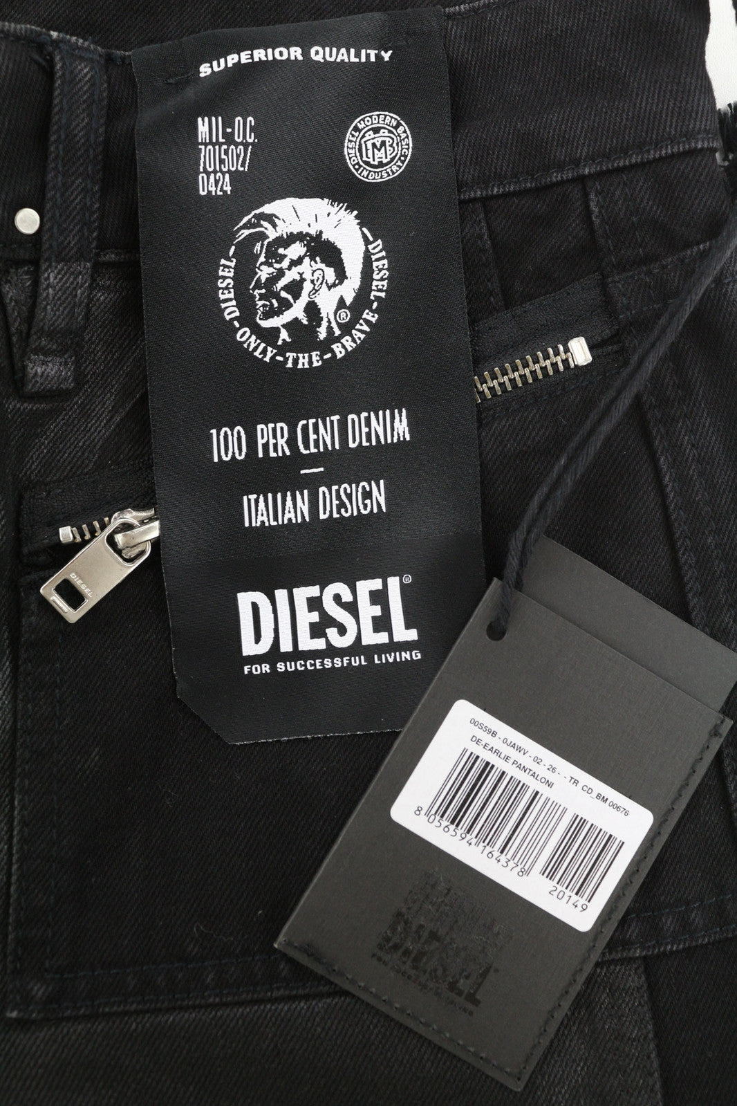 DIESEL De-Earlie 00S59B Women Jeans W26 Regular Coated Distress Ankle RRP€320