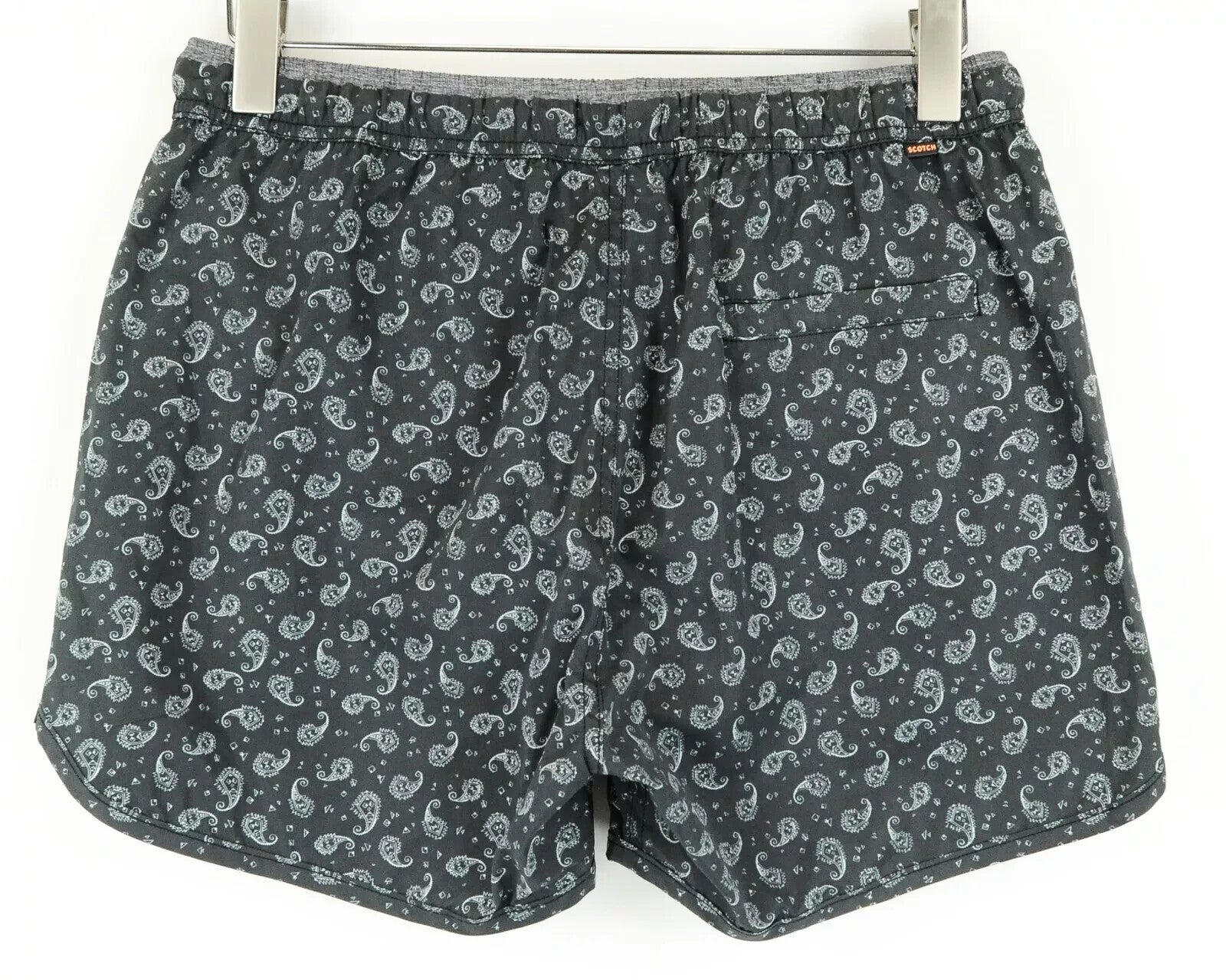 SCOTCH & SODA Swim Shorts W30 Pull-On Paisley Grey Patterned Ams Couture Men