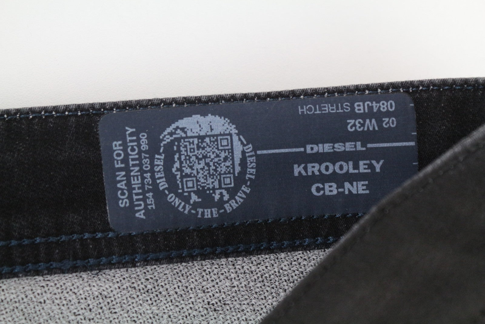 DIESEL Krooley-CB-Ne 084JB Men's Jeans W32 Wax Black Slim RRP€320