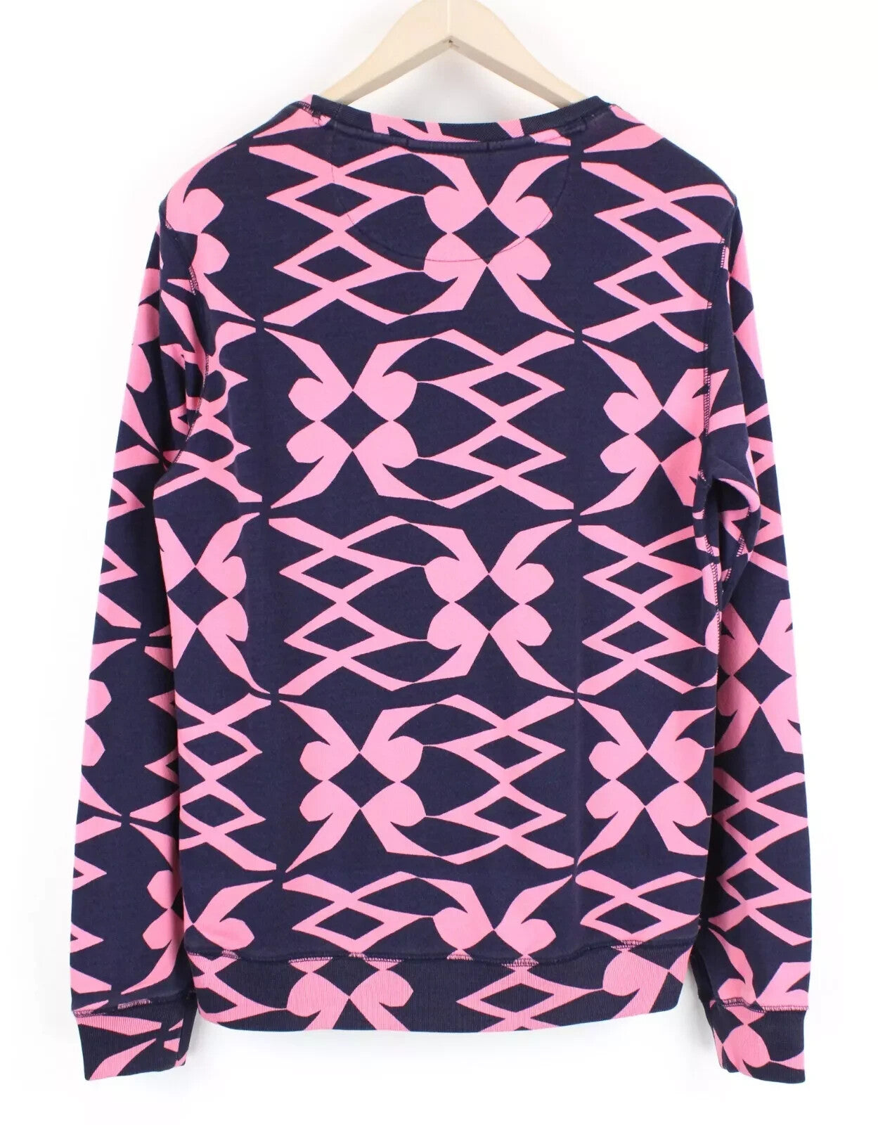 SCOTCH & SODA  Blauw Mens Sweatshirt M Pink Navy Patterned Cotton Dyed