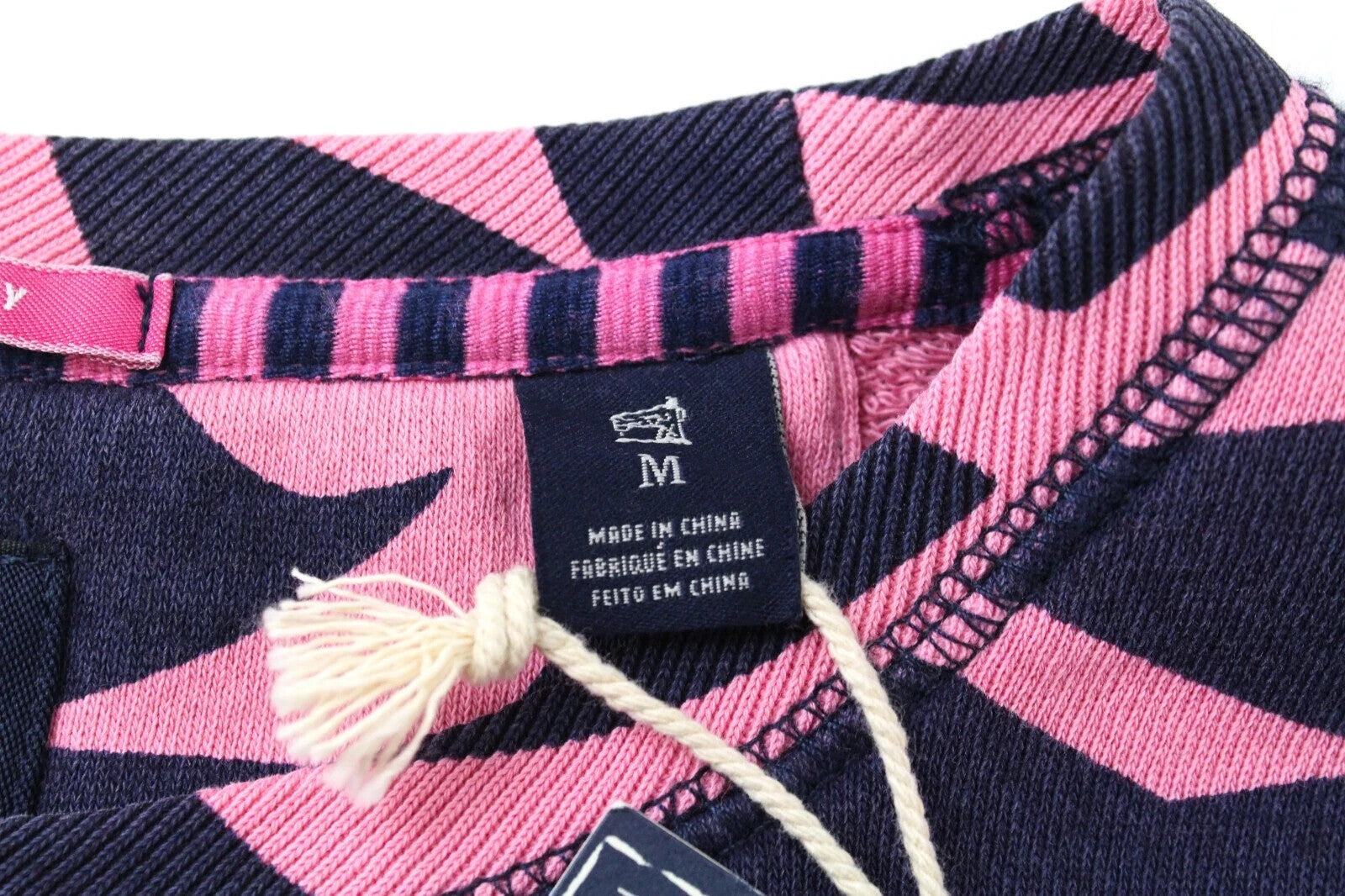 SCOTCH & SODA  Blauw Mens Sweatshirt M Pink Navy Patterned Cotton Dyed
