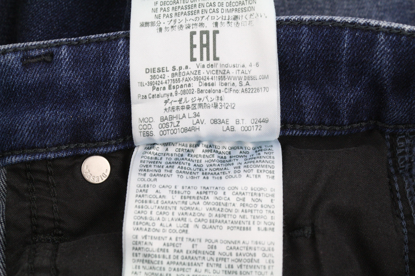 DIESEL Babhila 083AE Women Jeans W25/L34 Slim Skinny Regular Waist Stretch Blue