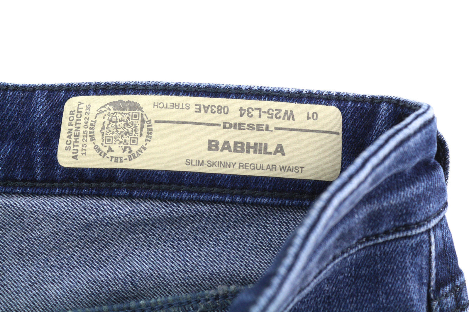 DIESEL Babhila 083AE Women Jeans W25/L34 Slim Skinny Regular Waist Stretch Blue