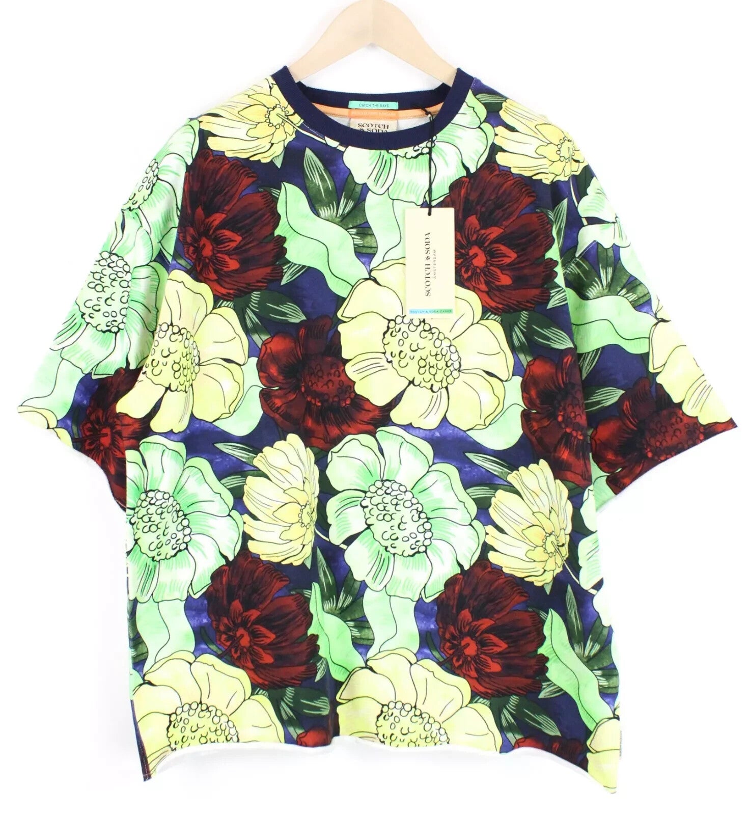 SCOTCH & SODA  Couture Mens Sweatshirt ~2XL Green Oversized Short Sleeve