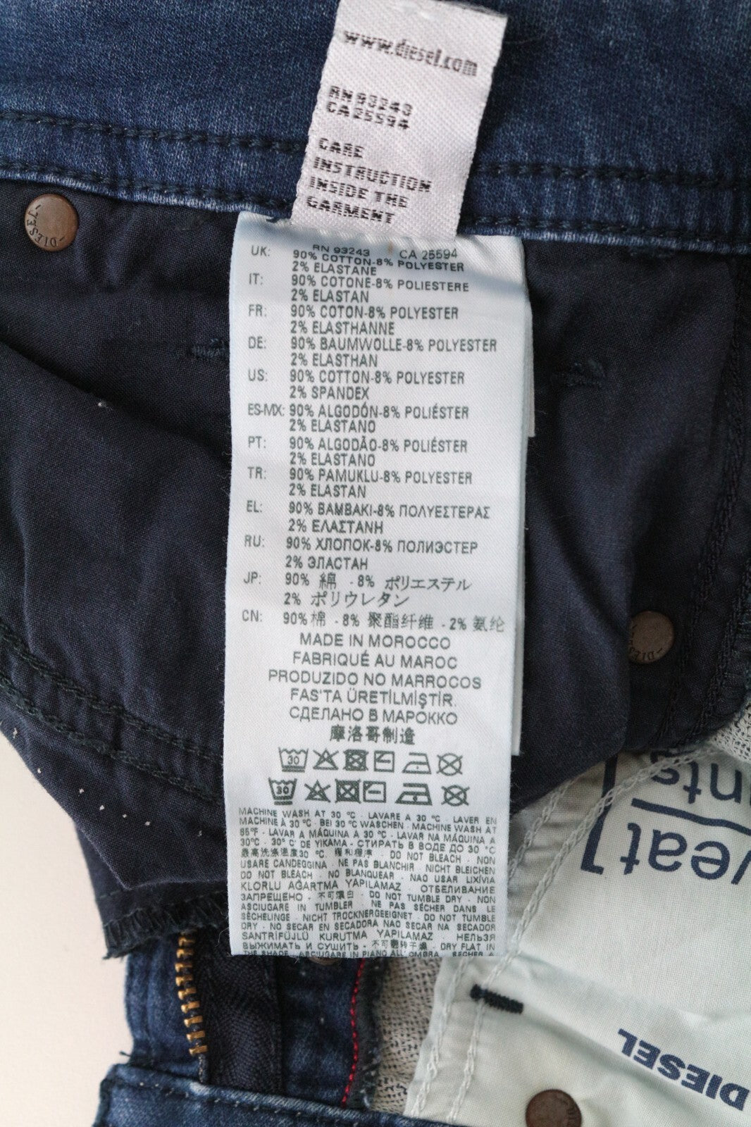 DIESEL Spender-Ne 069HC Men's Jeans W26 Zip Blue Skinny