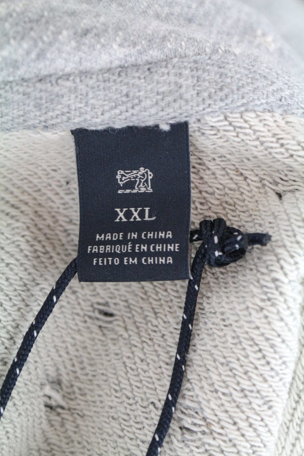 SCOTCH & SODA Men's Sweatshirt 2XL Light Grey Hooded Distressed