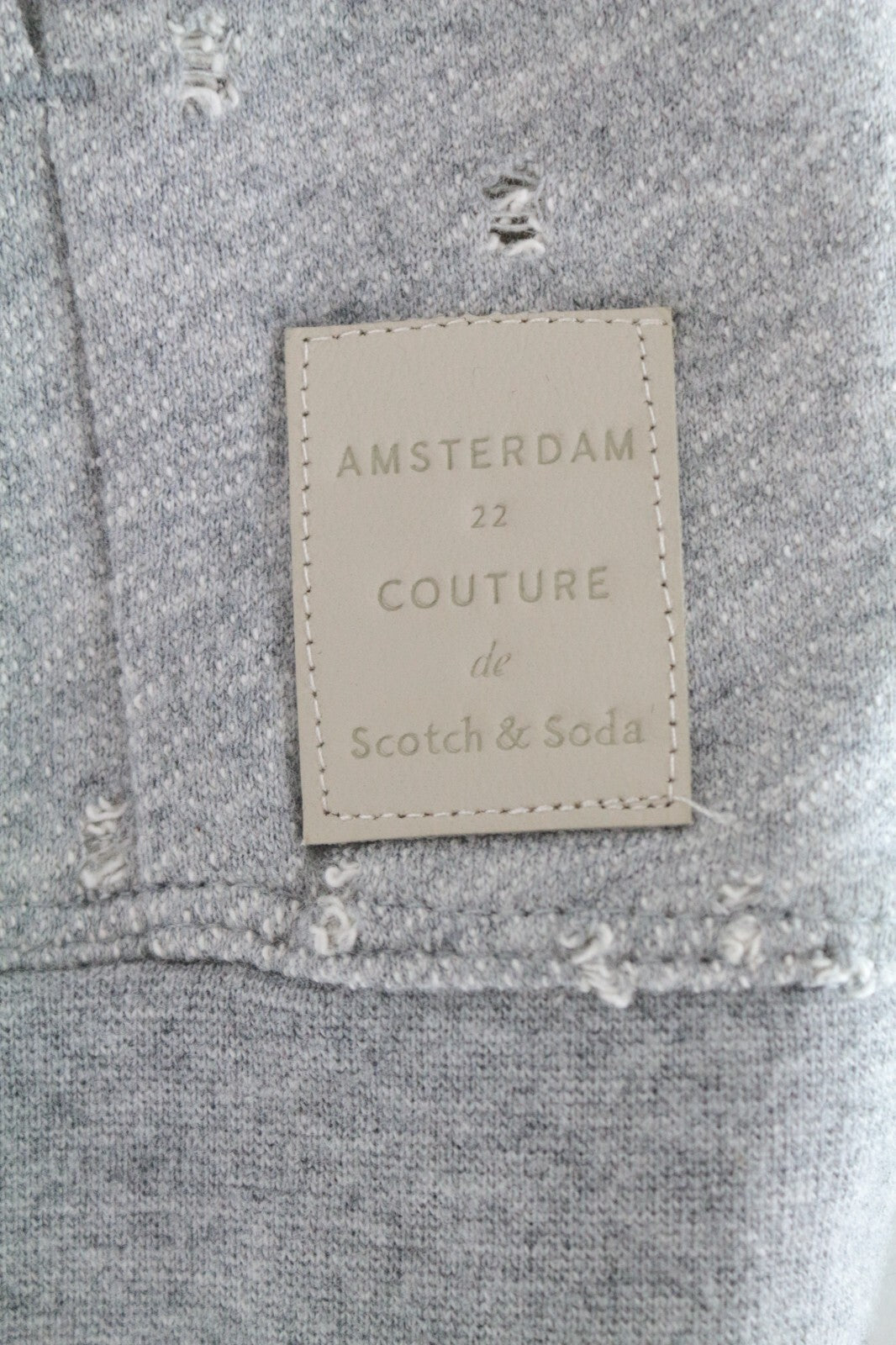 SCOTCH & SODA Men's Sweatshirt 2XL Light Grey Hooded Distressed