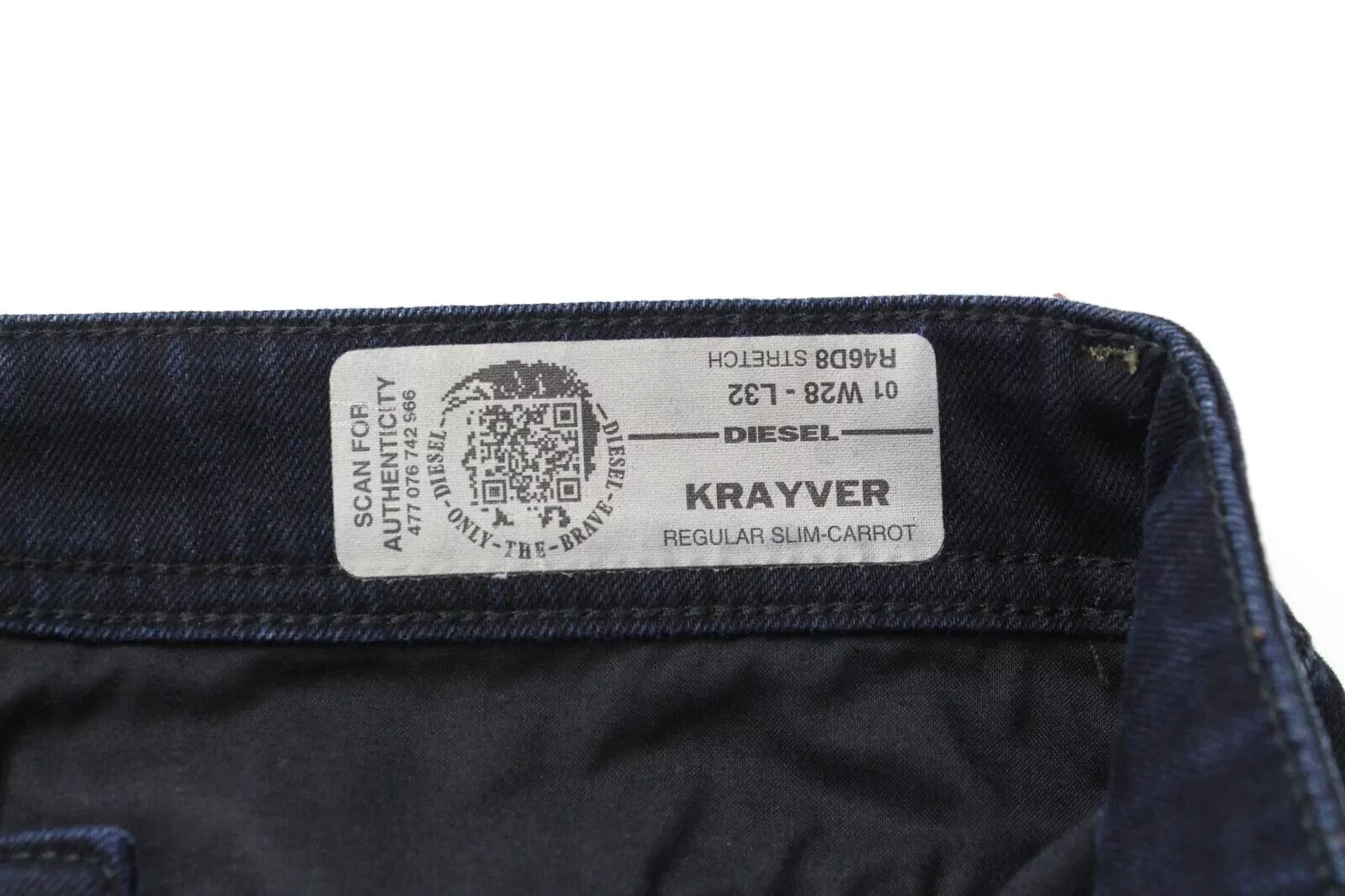 DIESEL Krayver R46D8 Mens Jeans W28/L32 Slim Carrot  Dark Blue Stretch