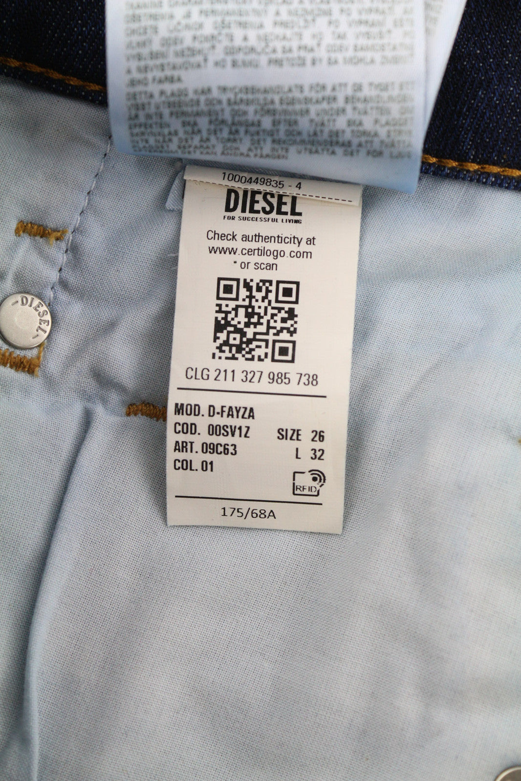 DIESEL D-Fayza 09C63 Women Jeans W26/L32 Slim Fit Ankle Washed Blue RRP€250