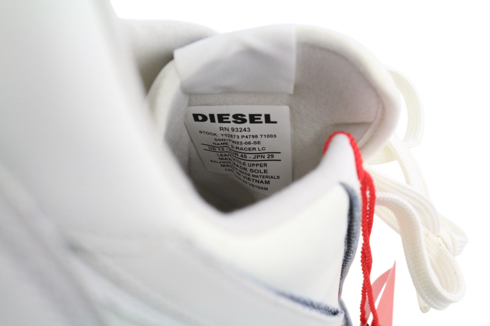 DIESEL S-Racer LC Men Sneakers EU45 White Suede Leather Lace Up RRP€195 Trainers