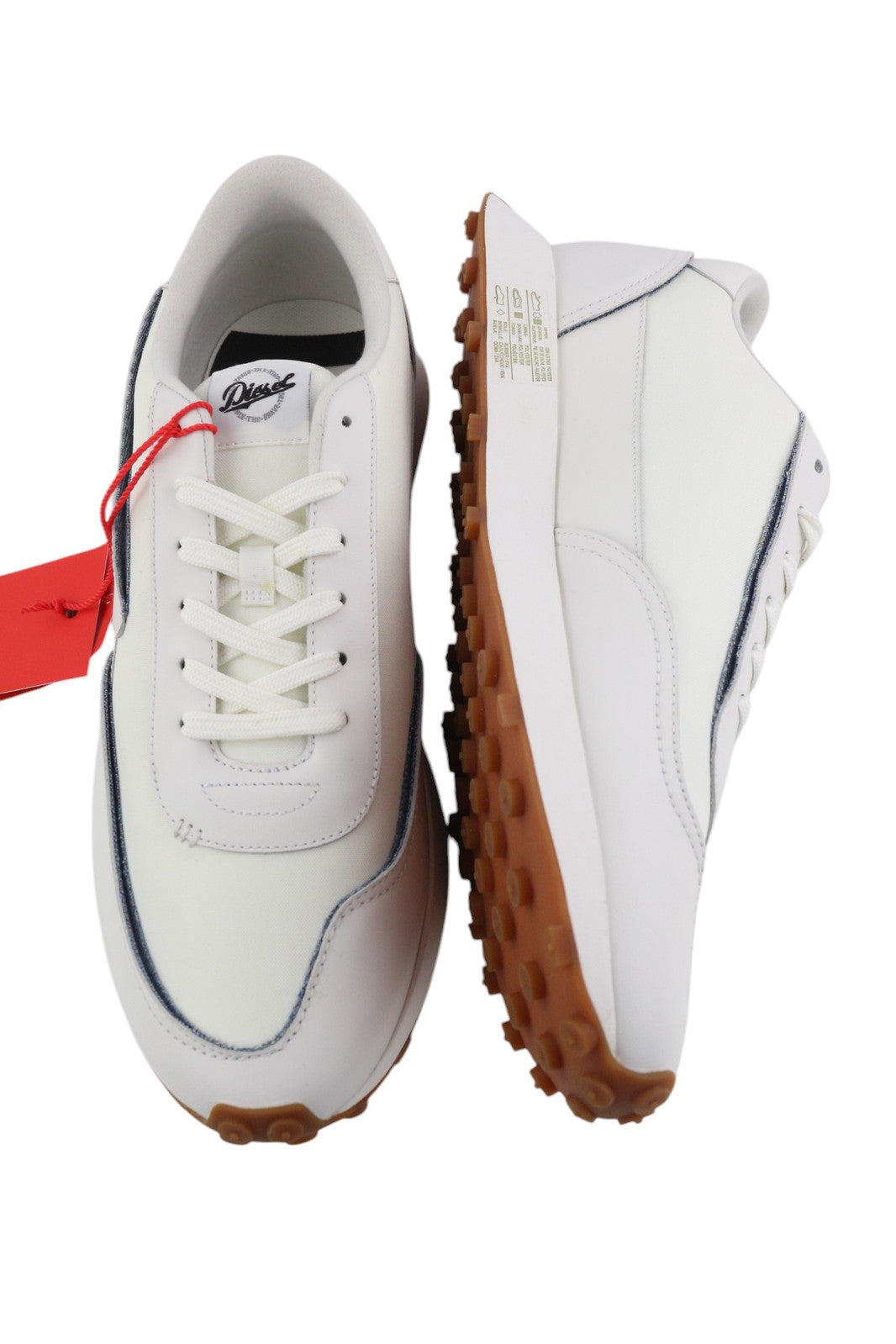 DIESEL S-Racer LC Men Sneakers EU45 White Suede Leather Lace Up RRP€195 Trainers