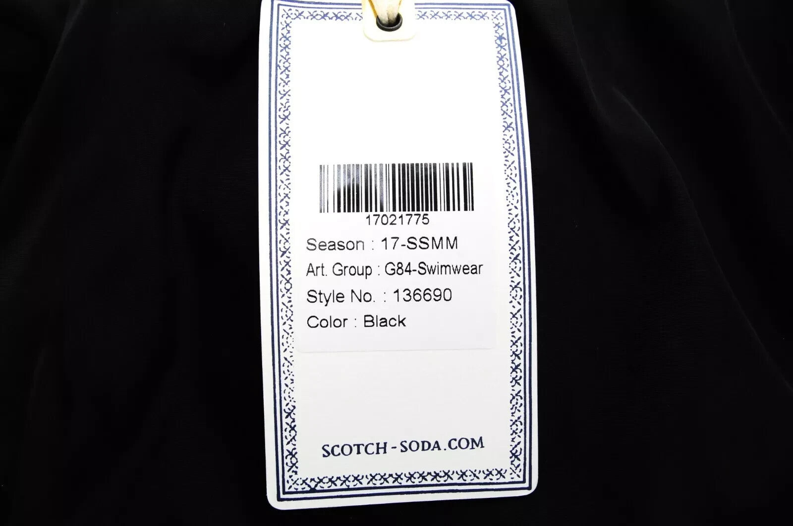 SCOTCH & SODA Swimwear W32 Men's Pull-On Black Trunks Drawstring Pool Style