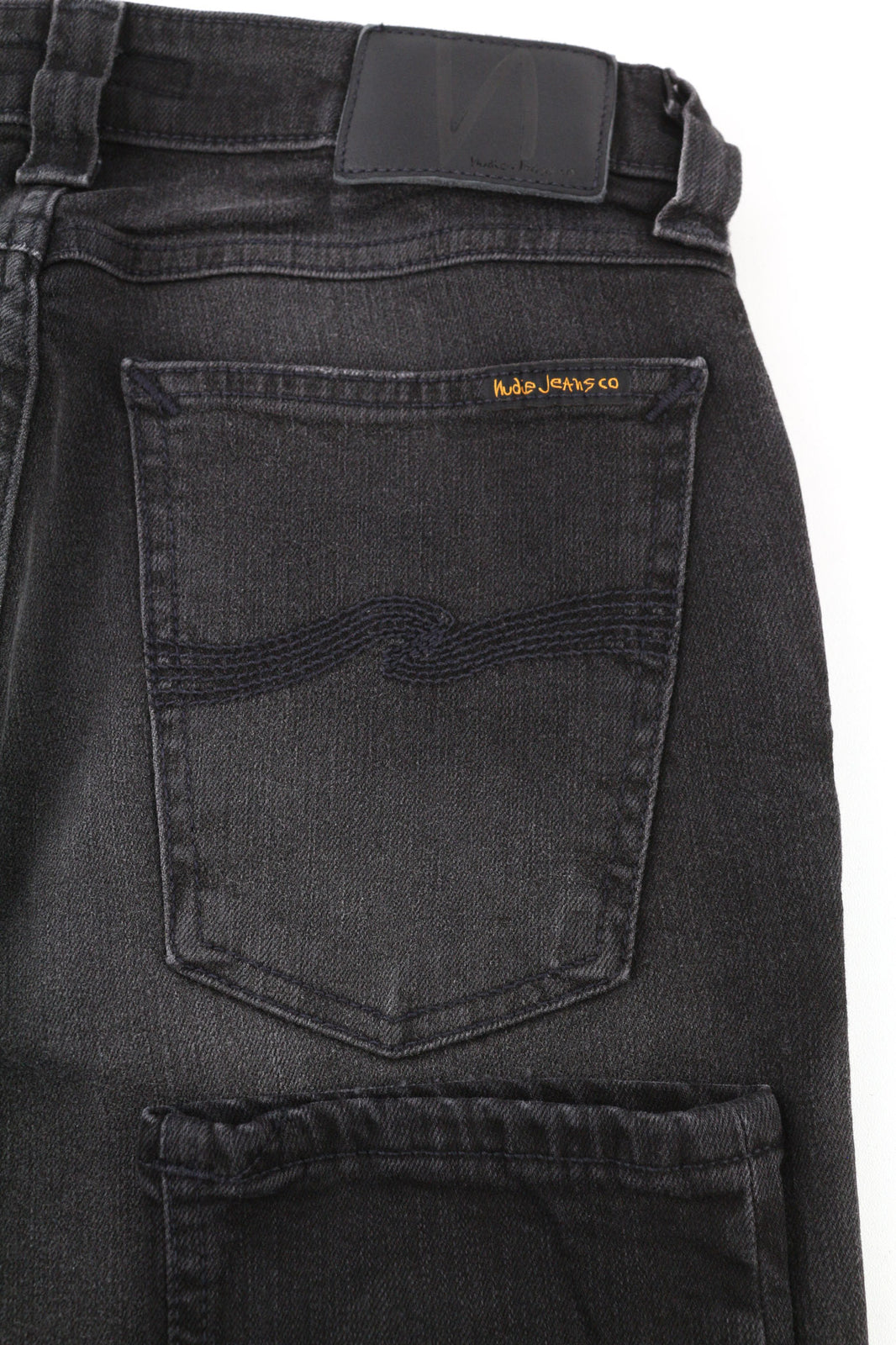 NUDIE Skinny Lin Used Black Men Jeans W28/L32 Organic Cotton Distressed Zip