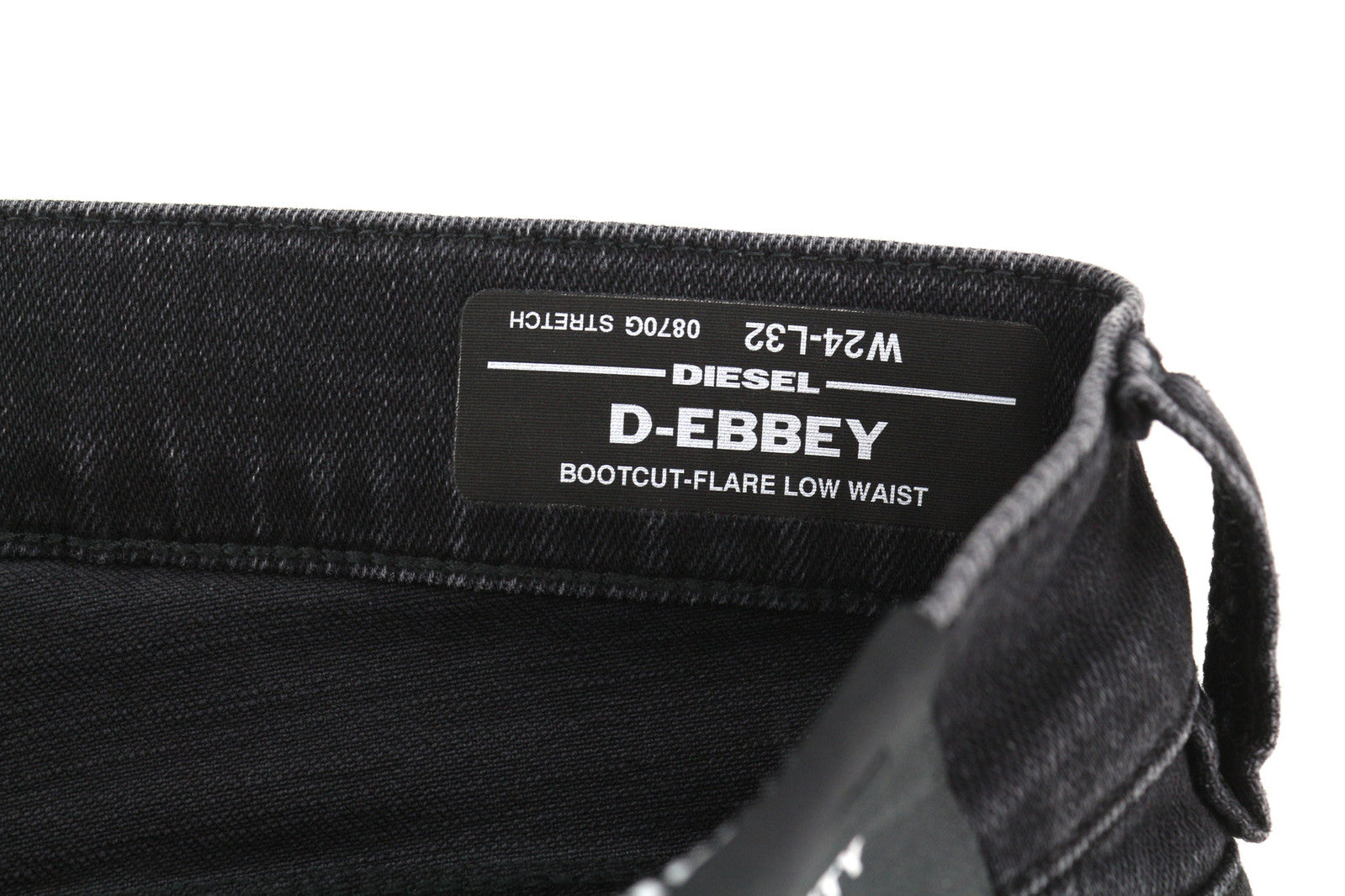DIESEL D-Ebbey 0870G Women Jeans W24/L32 Bootcut Flare Low Waist Stretch Black