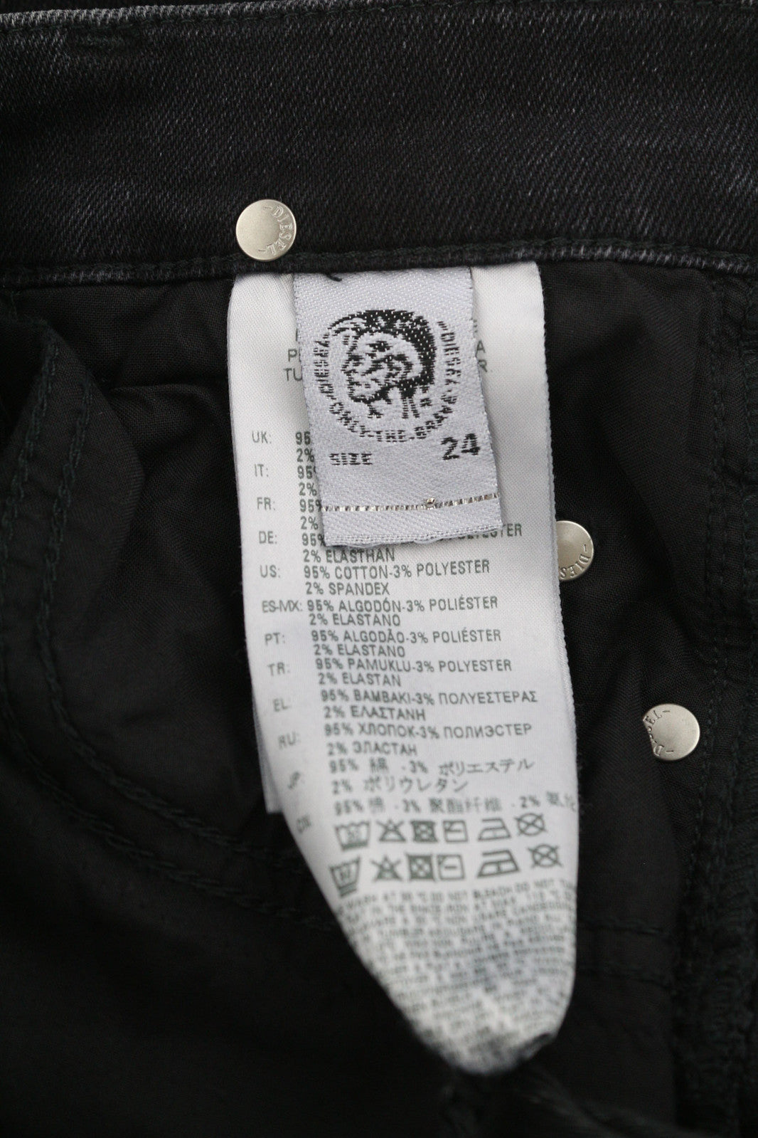 DIESEL D-Ebbey 0870G Women Jeans W24/L32 Bootcut Flare Low Waist Stretch Black