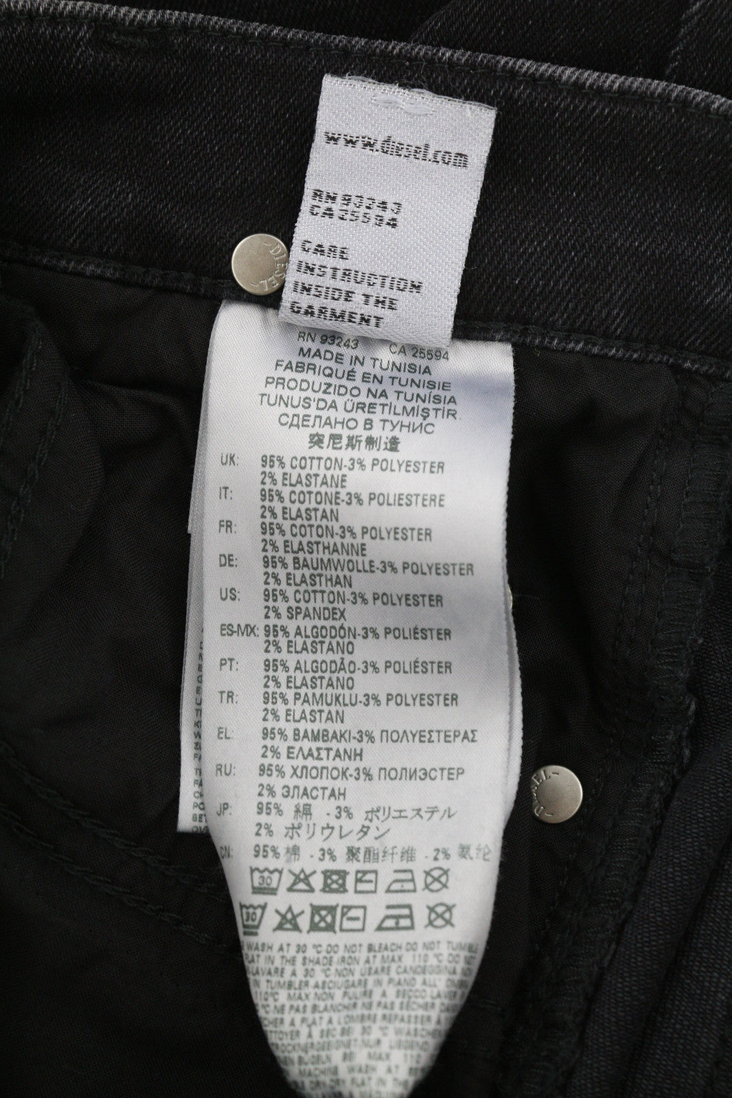 DIESEL D-Ebbey 0870G Women Jeans W24/L32 Bootcut Flare Low Waist Stretch Black