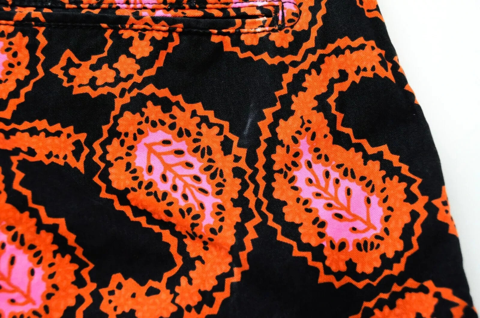 SCOTCH & SODA Men's Shorts W29 Black Orange Paisley Cotton Pattern Ams Couture