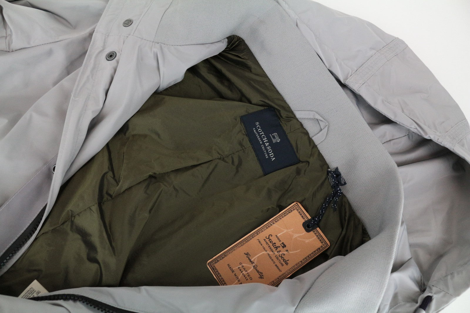 SCOTCH & SODA Men's Jacket 2XL Light Grey WithCapison Zippered