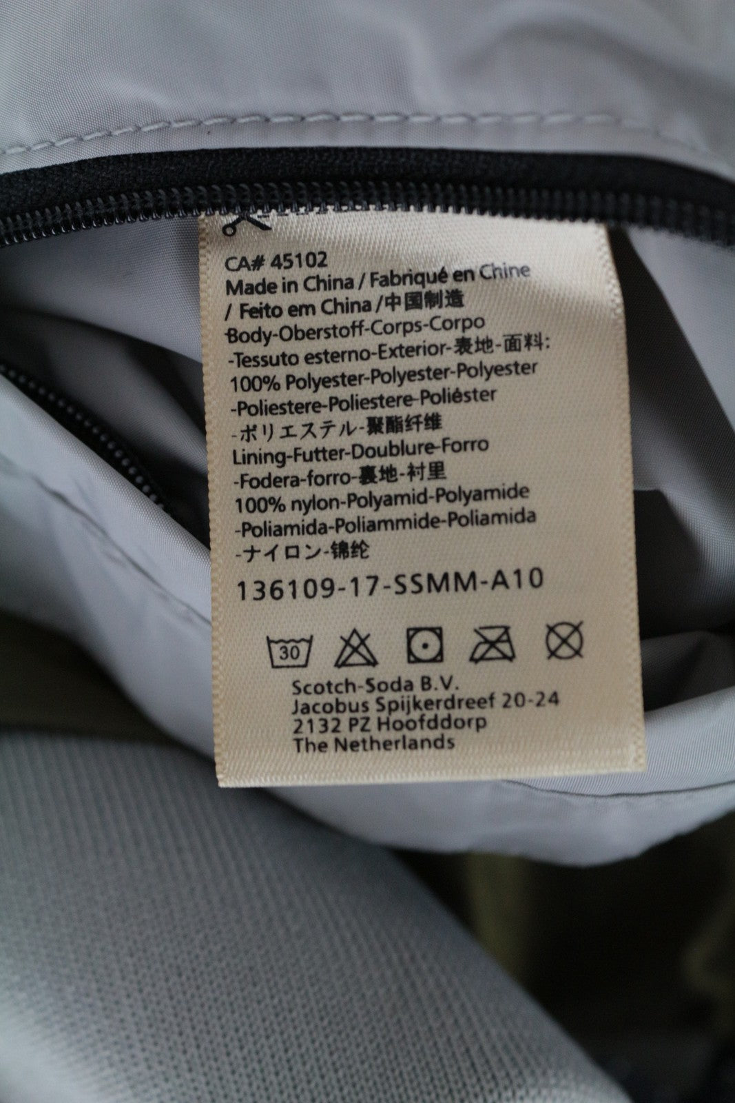 SCOTCH & SODA Men's Jacket 2XL Light Grey WithCapison Zippered