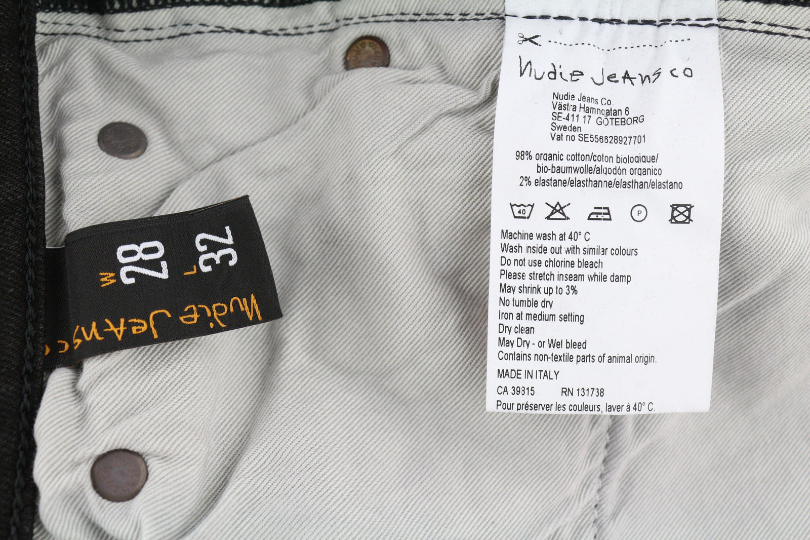 NUDIE Skinny Lin Used Black Men Jeans W28/L32 Distressed Zip Fly Faded Casual