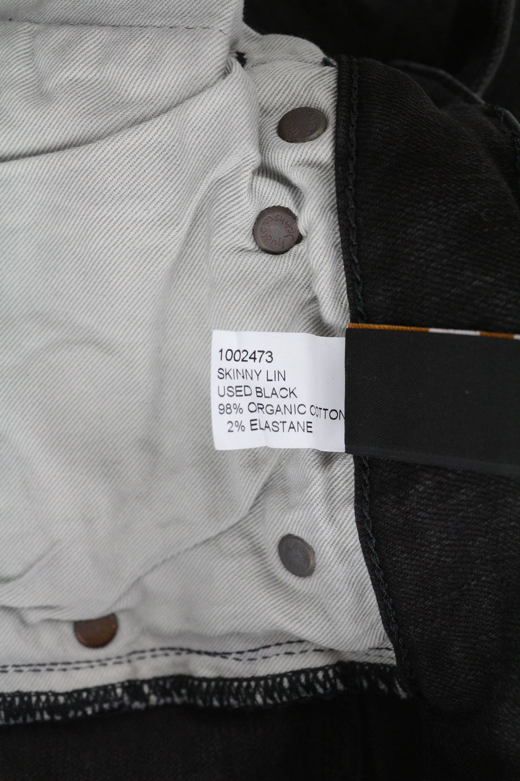 NUDIE Skinny Lin Used Black Men Jeans W28/L32 Distressed Zip Fly Faded Casual