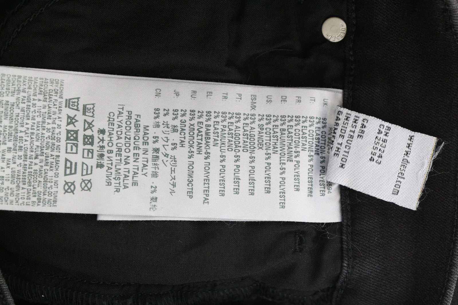 DIESEL D-Roisin 069MZ Women Jeans W26/L32 Super Skinny High Waist Stretch Black