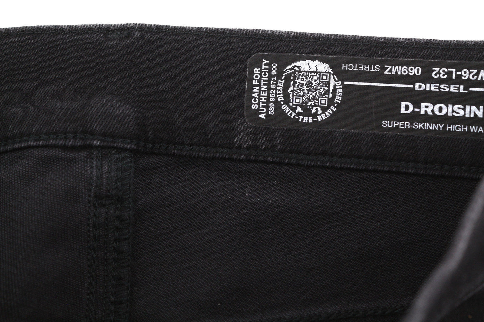 DIESEL D-Roisin 069MZ Women Jeans W26/L32 Super Skinny High Waist Stretch Black