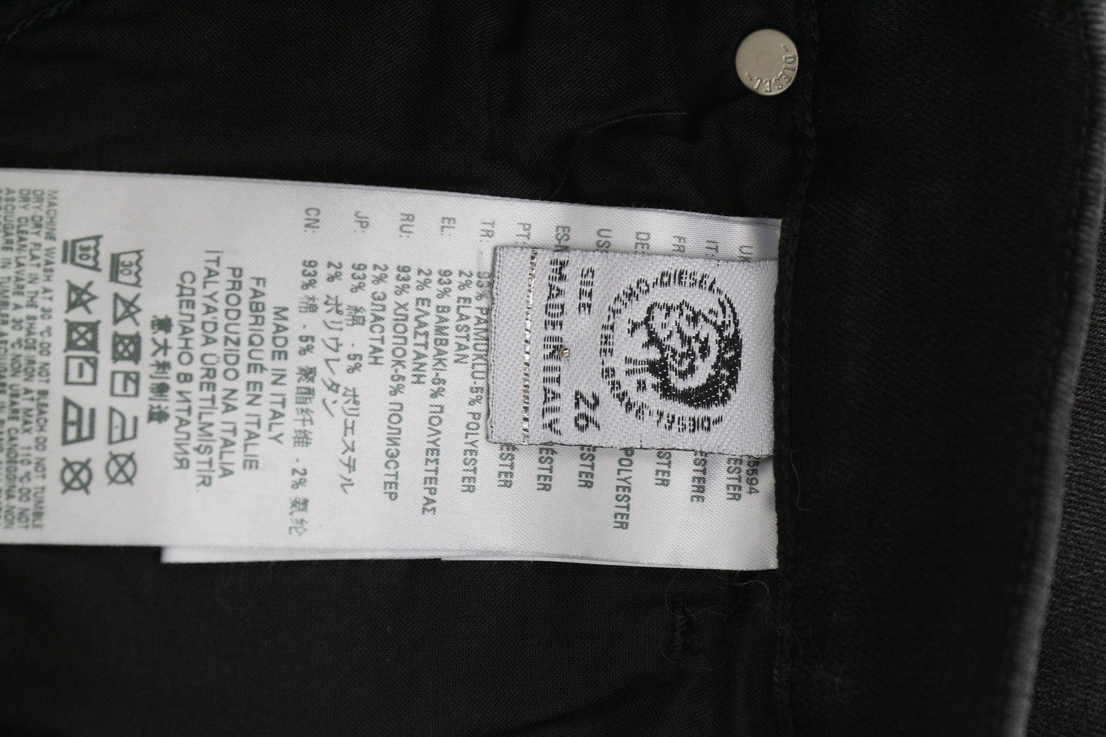 DIESEL D-Roisin 069MZ Women Jeans W26/L32 Super Skinny High Waist Stretch Black