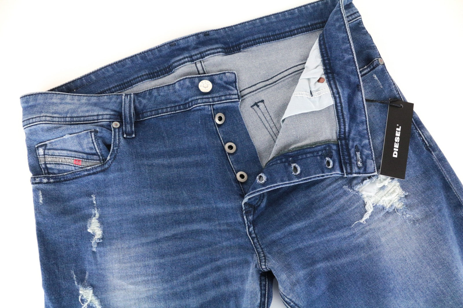 DIESEL Sleenker CN006 Men's Jeans W36/L32 Blue Slim Skinny Fit Stretch