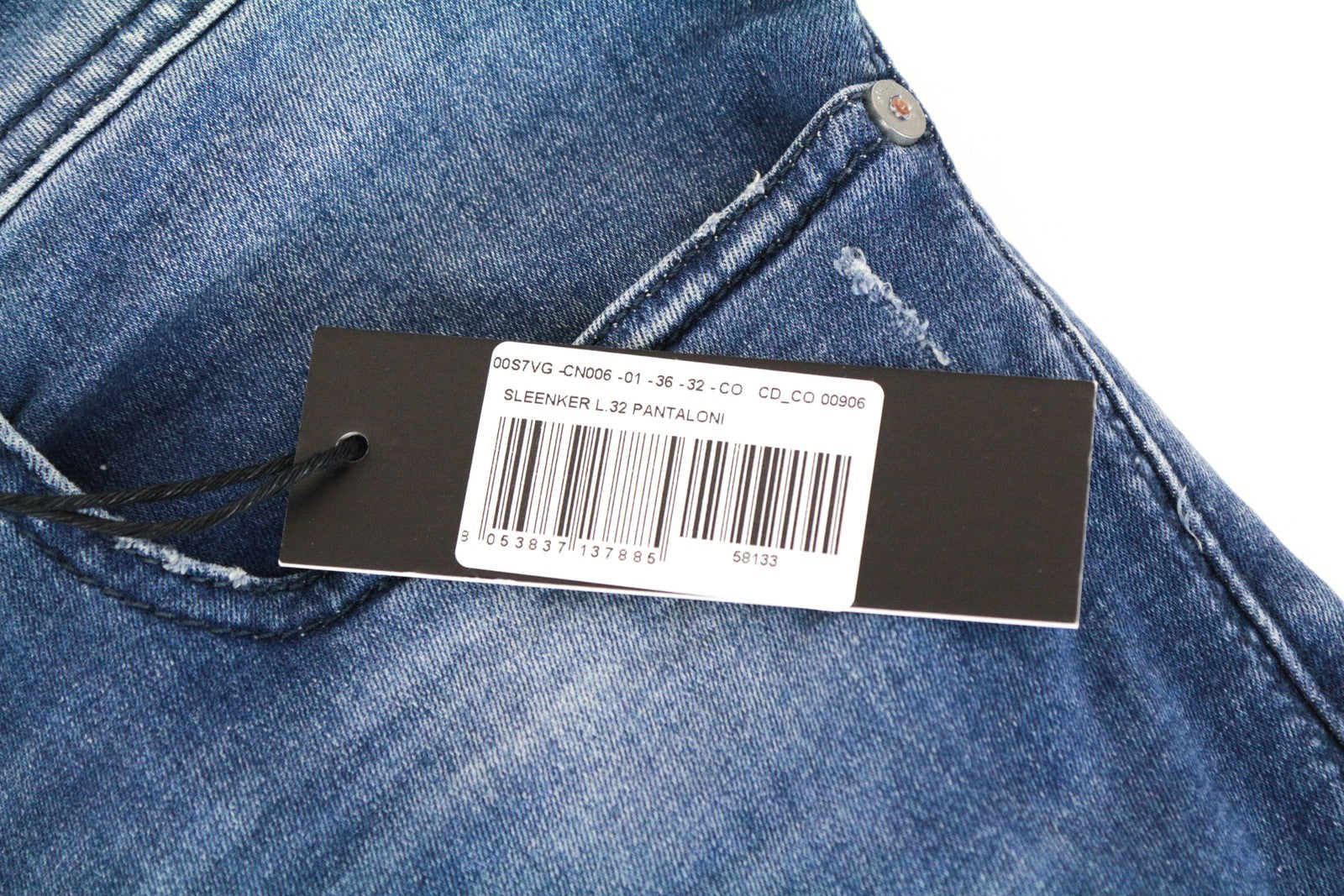 DIESEL Sleenker CN006 Men's Jeans W36/L32 Blue Slim Skinny Fit Stretch