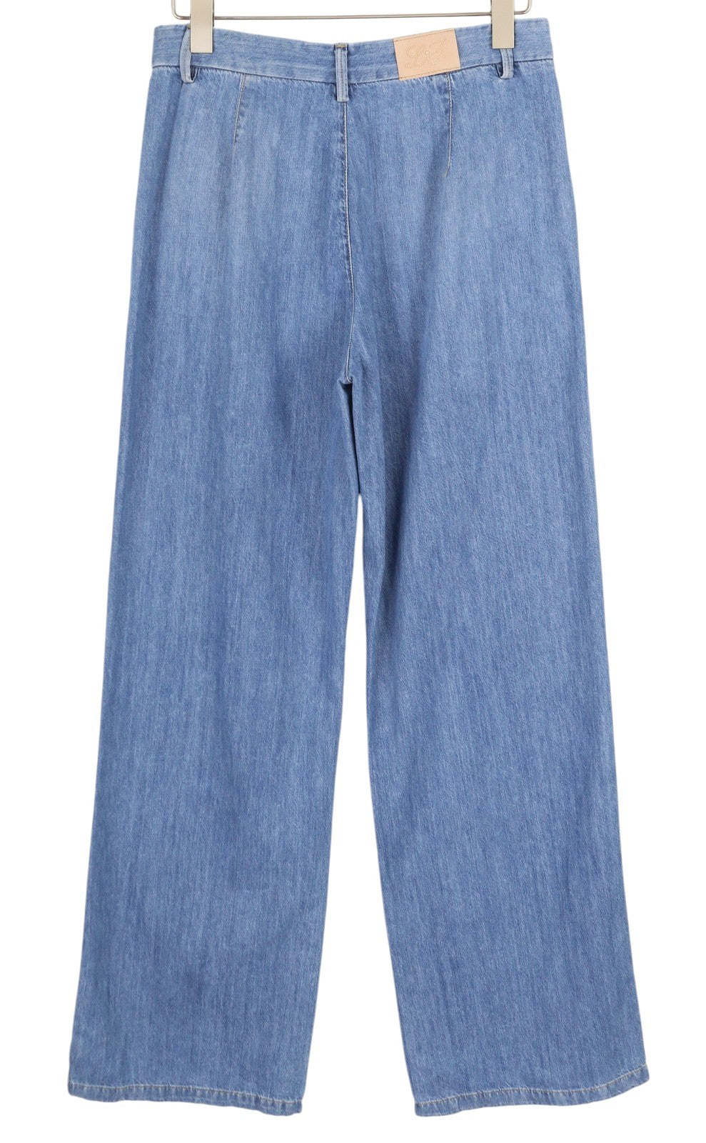 LIU JO Women Jeans W30 High Waist Straight Fit Chino Pockets Zip Fly Blue Denim