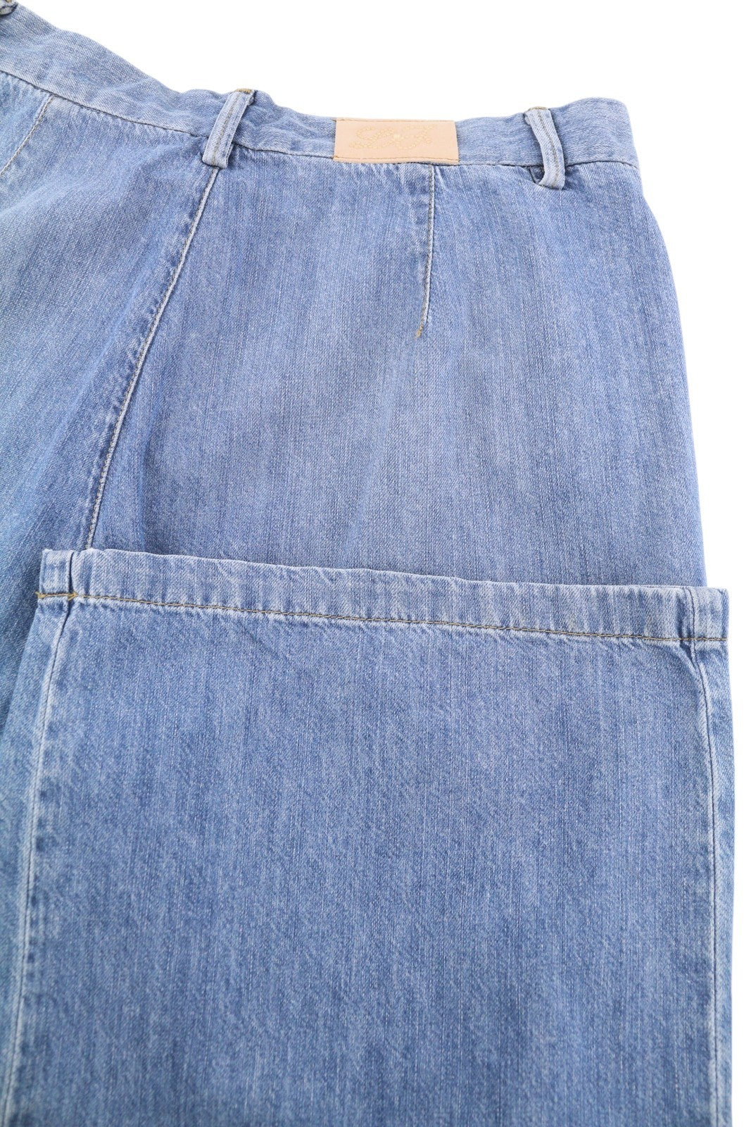 LIU JO Women Jeans W30 High Waist Straight Fit Chino Pockets Zip Fly Blue Denim