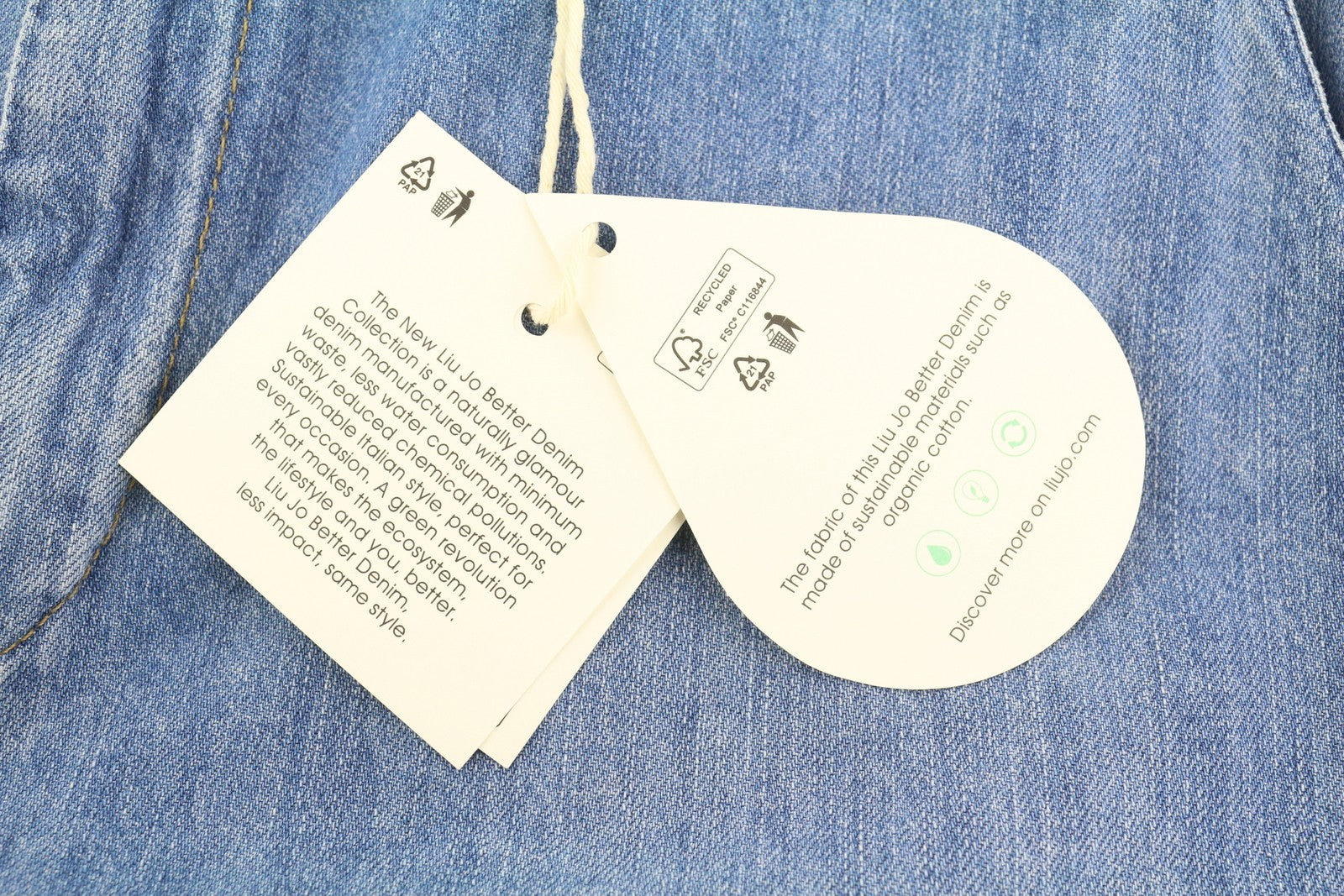 LIU JO Women Jeans W30 High Waist Straight Fit Chino Pockets Zip Fly Blue Denim