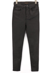 NUDIE Hightop Tilde Painted Black Women Jeans W28/L32 Skinny Fit Zip Fly Denim