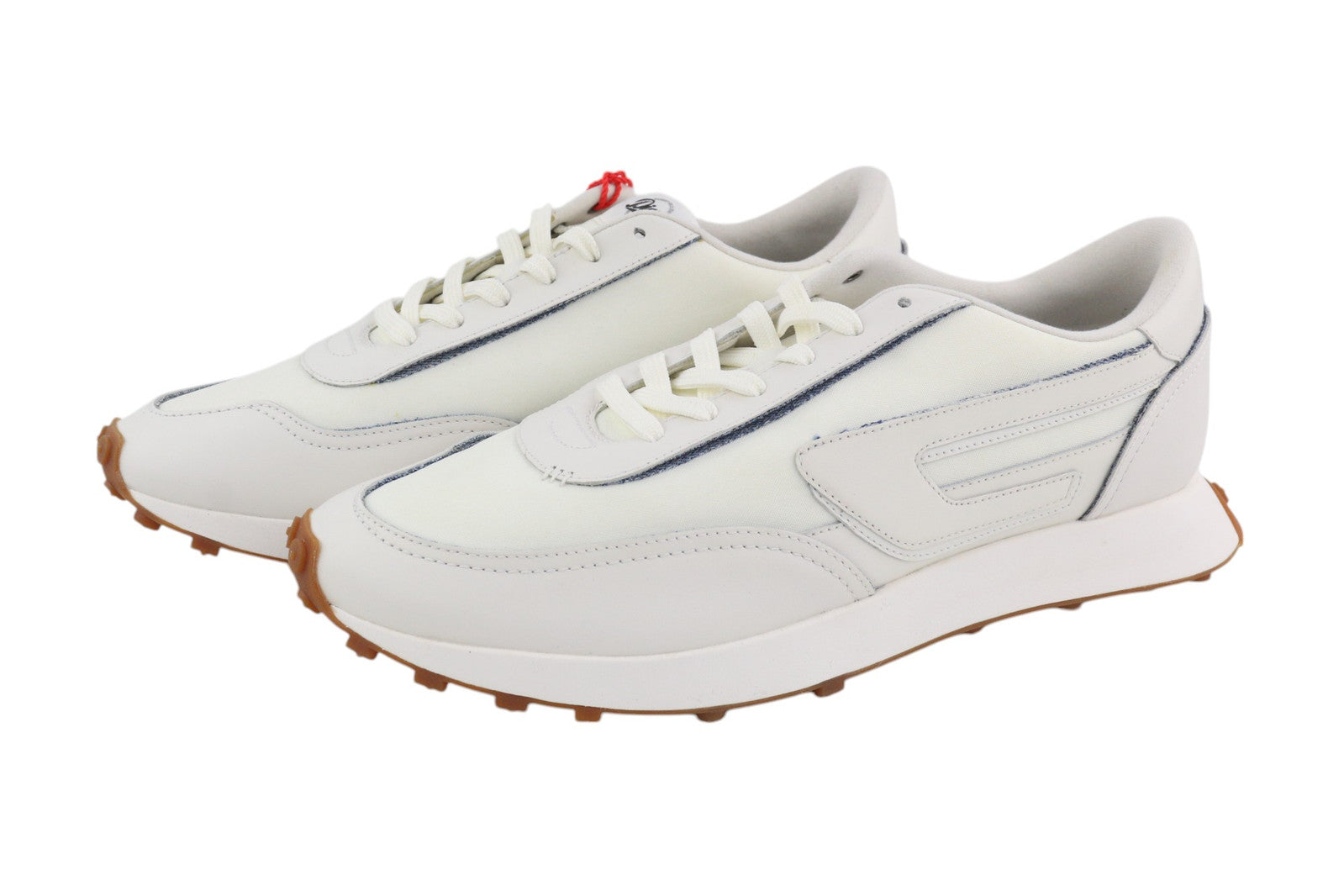 DIESEL S-Racer LC Men Sneakers EU44.5 White Suede Lace Up RRP€195 Trainers