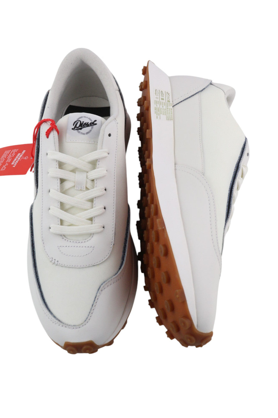 DIESEL S-Racer LC Men Sneakers EU44.5 White Suede Lace Up RRP€195 Trainers