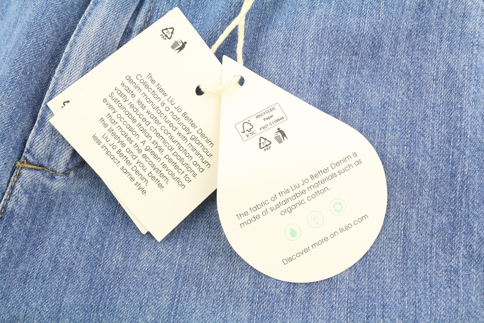 LIU JO Women Jeans W27 High Waist Straight Fit Zip Fly Denim Light Blue Logo