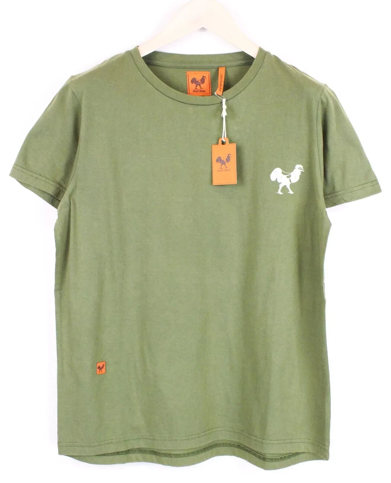 GOOD GENES Mens T-Shirt S Green Short Sleeve Cotton Round Neck Plain Summer