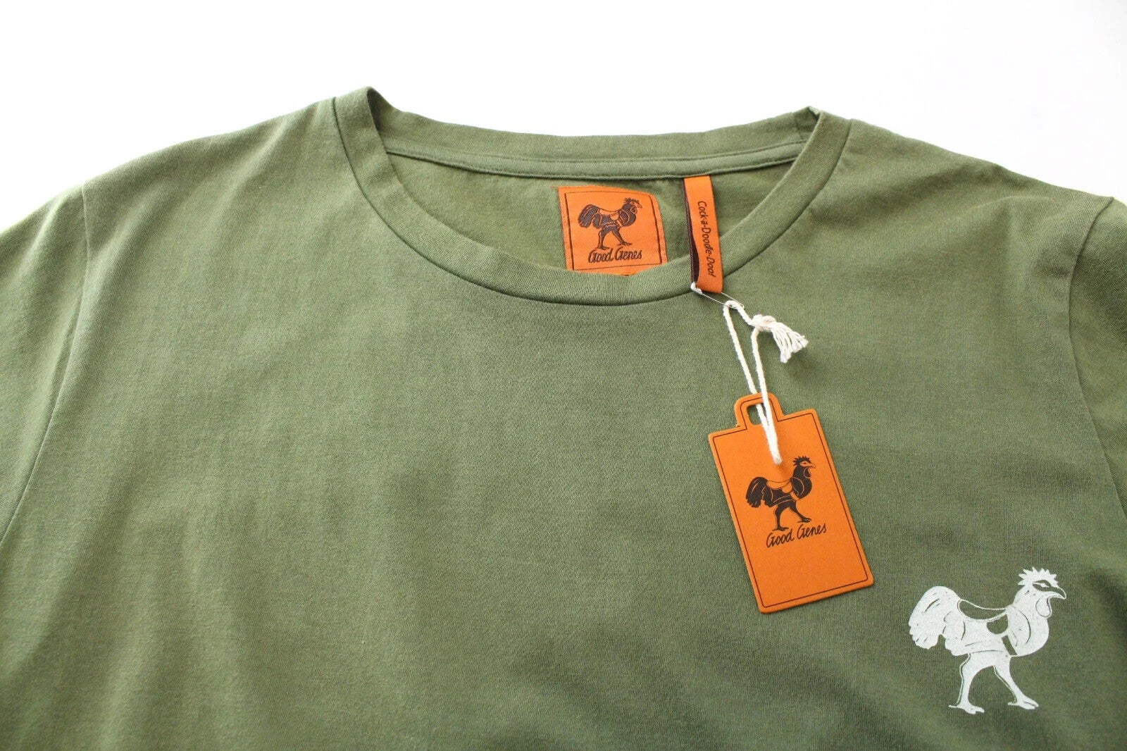 GOOD GENES Mens T-Shirt S Green Short Sleeve Cotton Round Neck Plain Summer